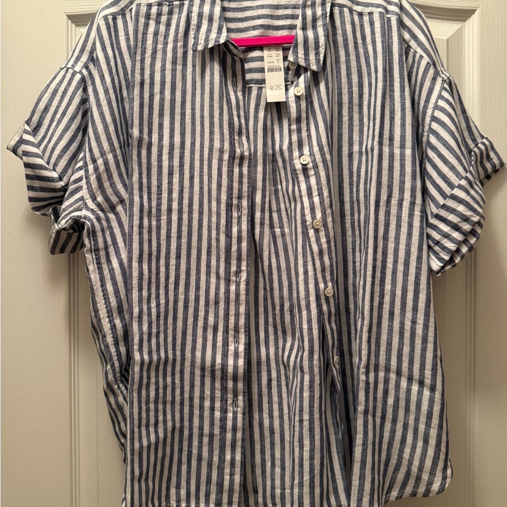 NWT JCrew Linen Capitane Shirt XL